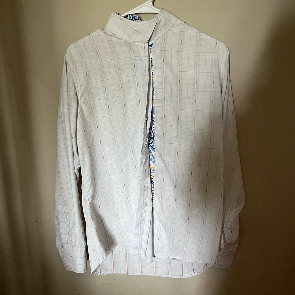 White Checkered Button-Up Shirt